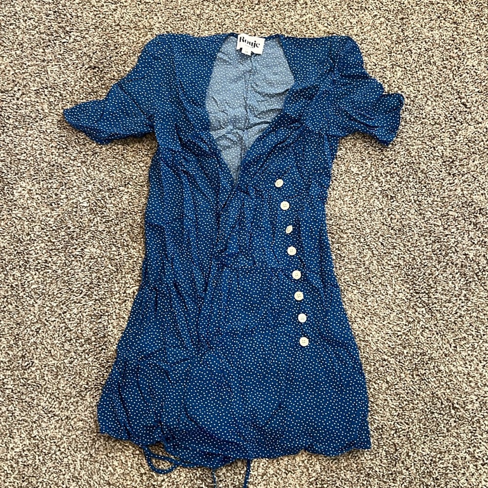 Rouje Gabinette blue polkadot dress